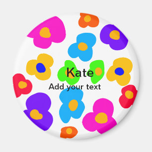 Rainbow flower pride love add name text lqbtq abst magnet