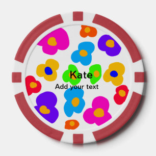 Rainbow flower pride love add name text lqbtq abst poker chips