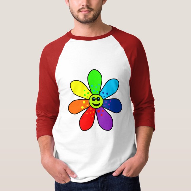 Rainbow Flower Raglan T-Shirt (Front)