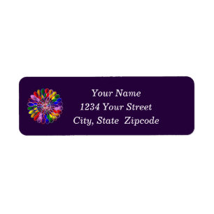 Rainbow Floweret Return Address Labels