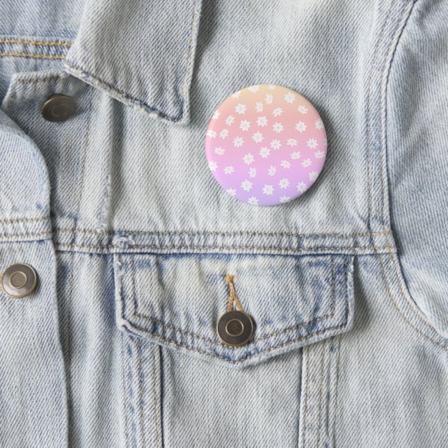Rainbow Flowers 6 Cm Round Badge (In Situ)