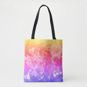 Rainbow Flowers Art Tote Bag
