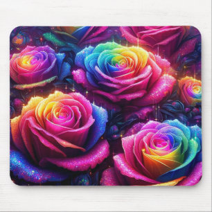 Rainbow Flowers Mouse Pad