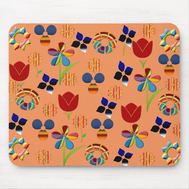 Rainbow Flowers Mousepad (Front)