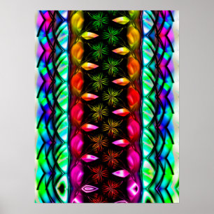 Rainbow Flowers Panel Poster