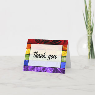 Rainbow Flowers Thank You Card