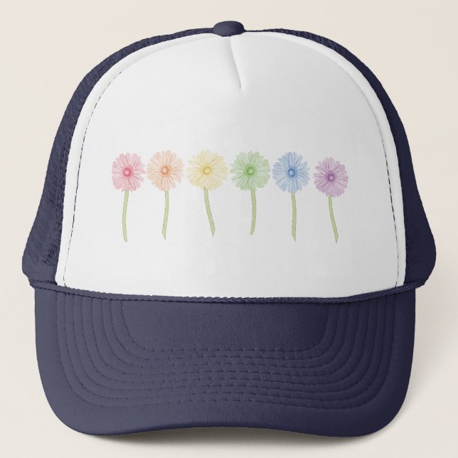 Rainbow Flowers Trucker Hat (Front)