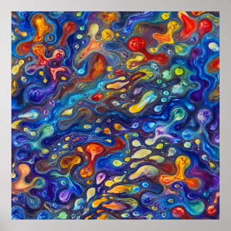Rainbow Fluid Art Poster