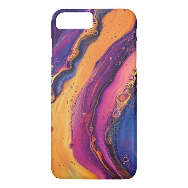 Rainbow Fluid Pour Purple & Orange Colourful Case-Mate iPhone Case (Back)