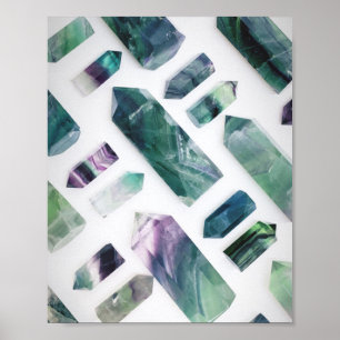 Rainbow Fluorite Crystal Pattern Poster Wall Art