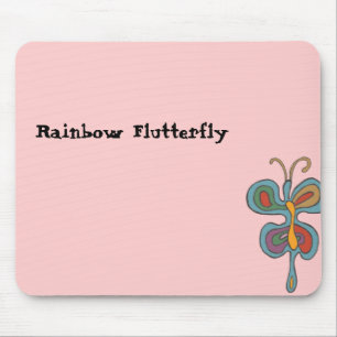 Rainbow Flutterfly Mouse Pad