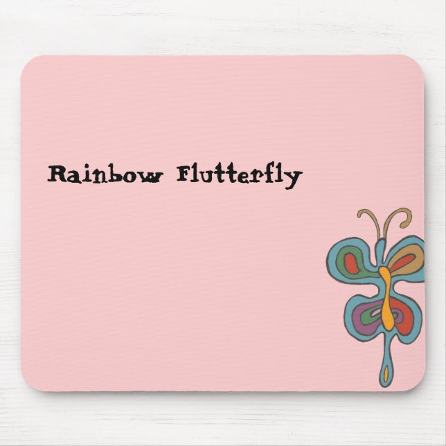 Rainbow Flutterfly Mouse Pad (Front)