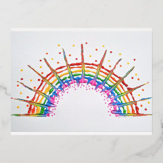 Rainbow Foil Post Card