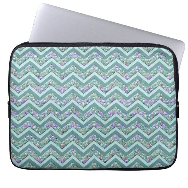 Rainbow Foil ZigZag Pattern Laptop Sleeve (Front)