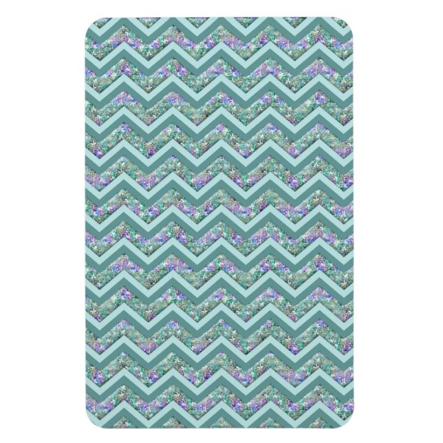 Rainbow Foil ZigZag Pattern Magnet (Vertical)