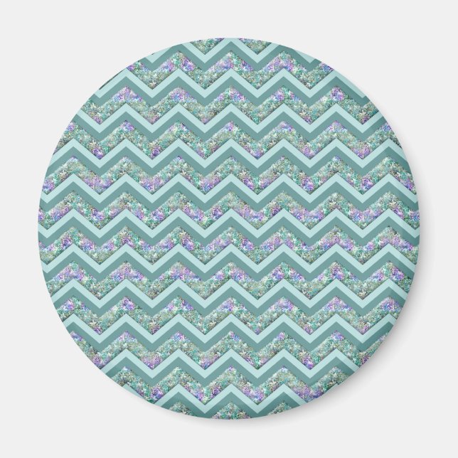 Rainbow Foil ZigZag Pattern Magnet (Front)