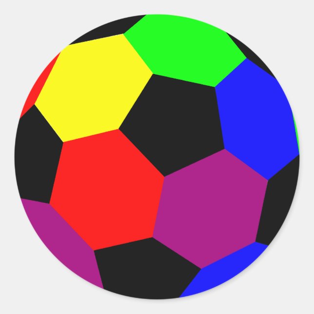 Rainbow Football in Rainbow Nation Classic Round Sticker (Front)