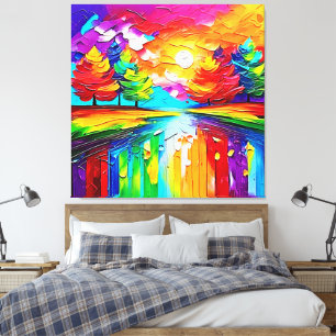 Rainbow Forest Sunset Dreams Canvas Print