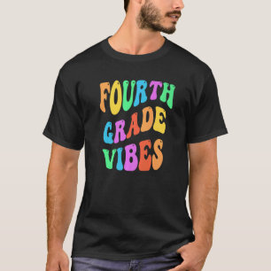 Rainbow FOURTH GRADE VIBES Retro 4th Gr Little Mis T-Shirt