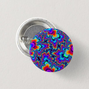 Rainbow Fractal 3 Cm Round Badge