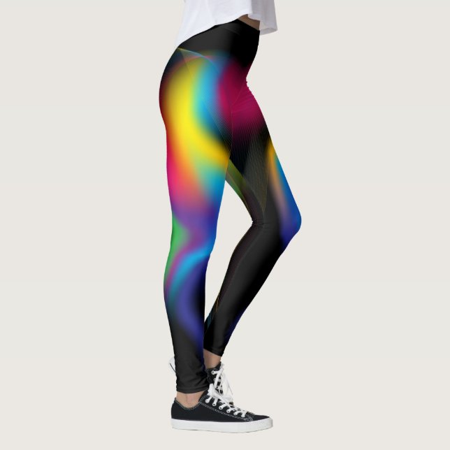 Rainbow fractal design leggings (Right)