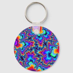 Rainbow Fractal Key Ring