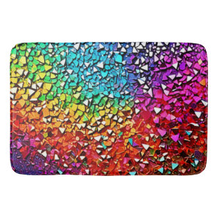 Rainbow Fragment Mosaic Bath Mat