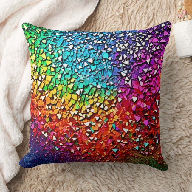 Rainbow Fragment Mosaic Cushion (Blanket)
