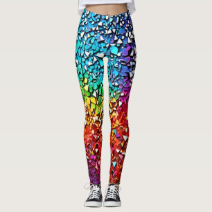 Rainbow Fragment Mosaic Leggings