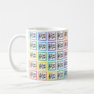 Rainbow Framed Musical Squares Coffee Mug