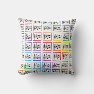 Rainbow Framed Musical Squares Cushion