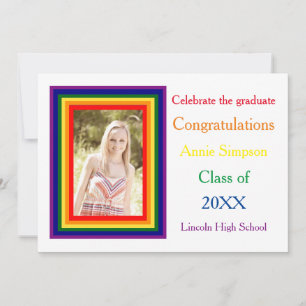 Rainbow Framed Photo - Graduation Announcement