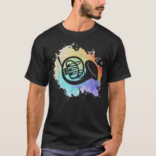 Rainbow French Horn Splash Music Band Marching Mus T-Shirt