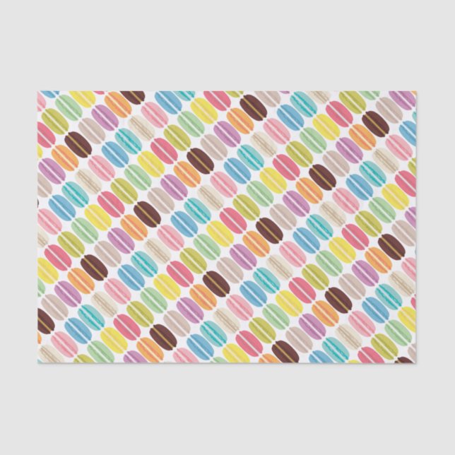 Rainbow French Macarons Pattern Tissue Paper (Front)