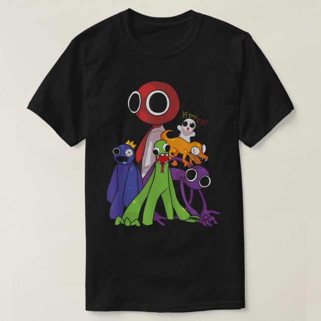 Rainbow Friends blue red orange green  T-Shirt (Design Front)