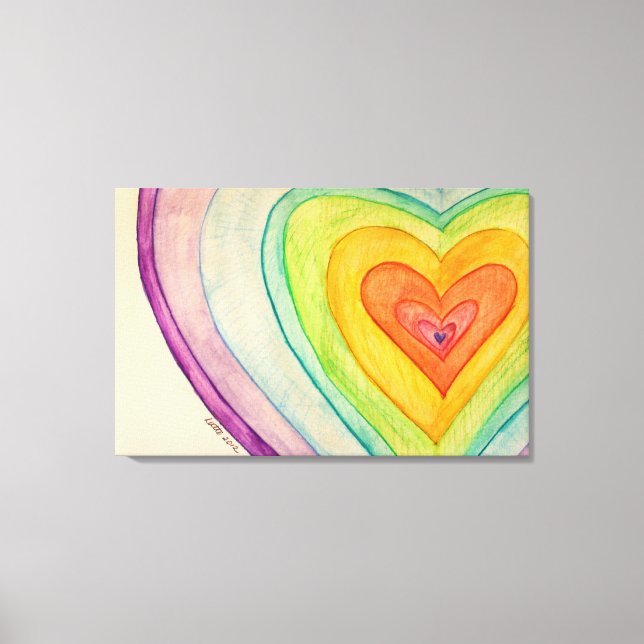 Rainbow Friendship Hearts Canvas Art Paintings (Front)
