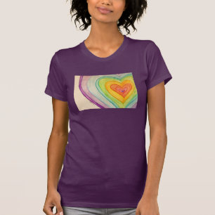 Rainbow Friendship Hearts Love Custom Art T-Shirts