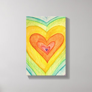 Rainbow Friendship Hearts Painting Print (Small)