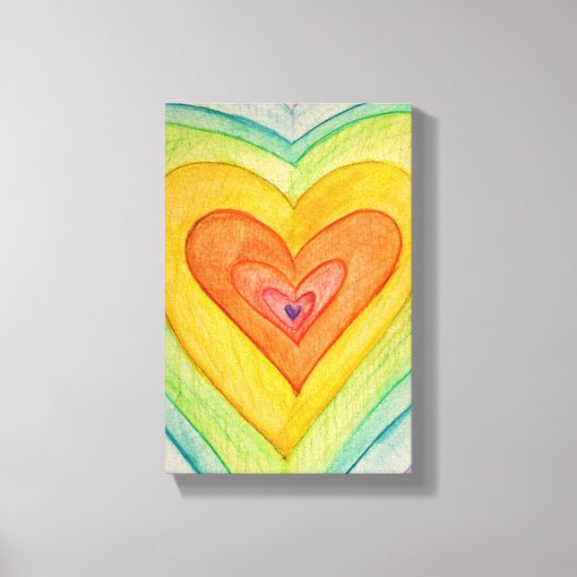 Rainbow Friendship Hearts Painting Print (Small) (Front)