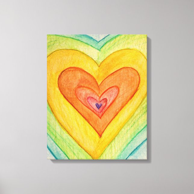 Rainbow Friendship Hearts Painting Prints (Large) (Front)