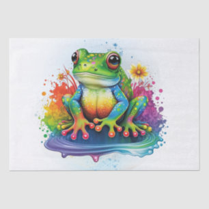 Rainbow Frog Watercolor Tissue Paper