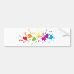 Rainbow Frogs Bumper Sticker