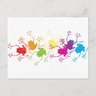Rainbow Frogs Postcard