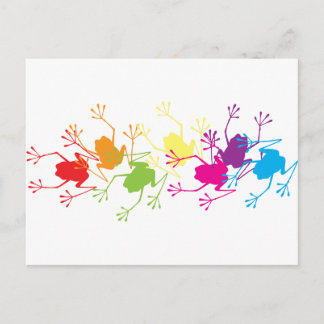 Rainbow Frogs Postcard