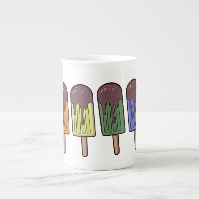 Rainbow Frozen pop Parade Bone China Mug (Front)
