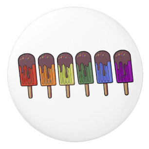 Rainbow Frozen pop Parade Ceramic Knob
