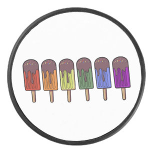Rainbow Frozen pop Parade Hockey Puck