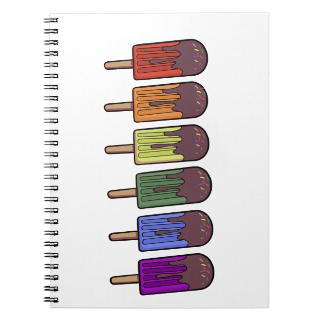Rainbow Frozen pop Parade Notebook (Front)
