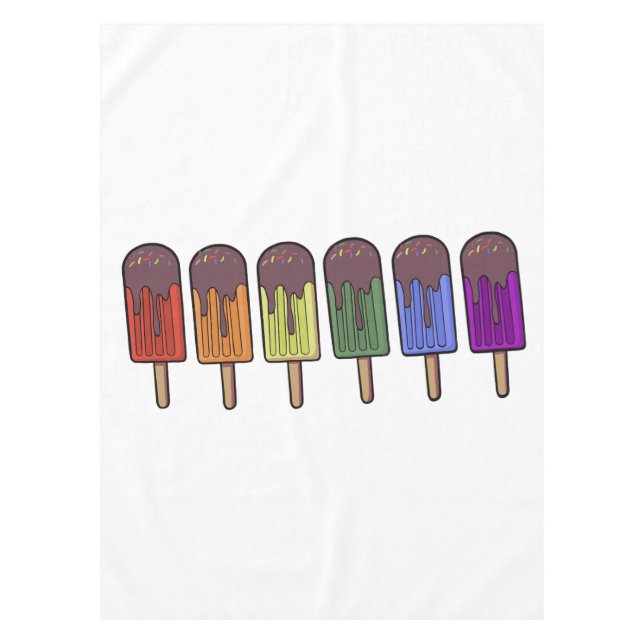 Rainbow Frozen pop Parade Tablecloth (Front)