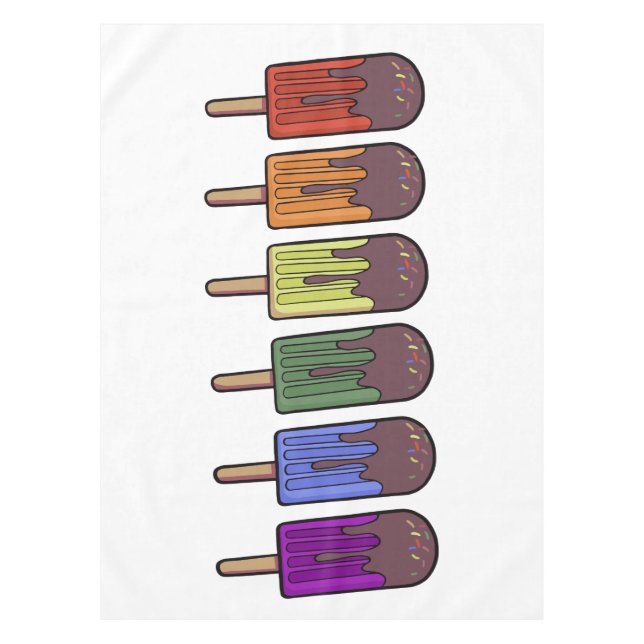 Rainbow Frozen pop Parade Tablecloth (Front)